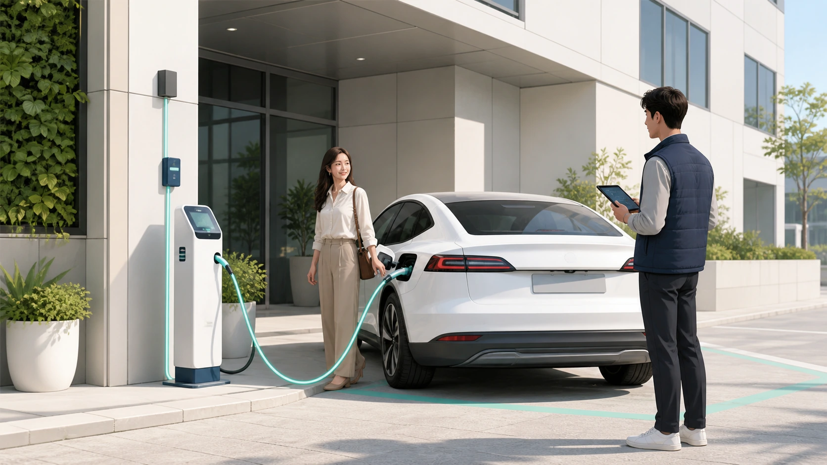 충전 이용 내역과 정산을 관리하는 기능 일러스트